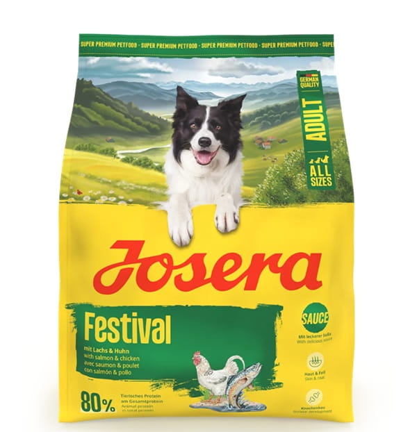 Josera Festival chicken and salmon (26/16) - храна за израснали кучета с капризен апетит, 12.5кг Josera Festival chicken and salmon (26/16) - храна за израснали кучета с капризен апетит, 12.5кг