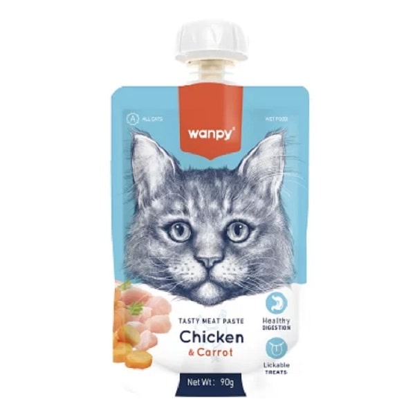 Wanpy Tasty Cat - месна паста патица и тиква, 90 г