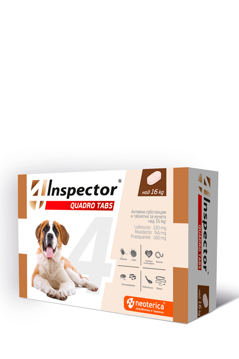 INSPECTOR QUADRO TABS for dogs over 16 kg (4 tabl.) INSPECTOR QUADRO TABS for dogs over 16 kg (4 tabl.)