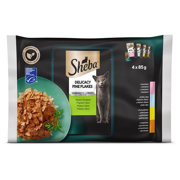 Sheba Fresh & Fine Fish - селекция със сьомга и риба тон 6 бр / 50 гр. Sheba Fresh & Fine Fish - селекция със сьомга и риба тон 6 бр / 50 гр.