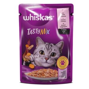 Whiskas Pouch Tasty Mix - със сьомга и моркови 85 гр