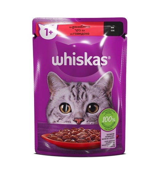 Whiskas Pouch Salmon - със сьомга в сос грейви 85 гр