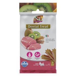 N&D Tropical Selection Dental Care Treat With Pork, Spelt, Oats and Tropical fruits Mini – Дентални стикове за кучета от дребни породи със свинско, спелта, овес и тропически плодове 60 гр. N&D Tropical Selection Dental Care Treat With Pork, Spelt, Oats and Tropical fruits Mini – Дентални стикове за кучета от дребни породи със свинско, спелта, овес и тропически плодове 60 гр.