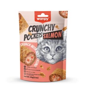 Wanpy Crunchy Pockets - лакомство за котки с пилешко, хрупкави хапки с кремообразен пълнеж, 60 г . Wanpy Crunchy Pockets - лакомство за котки с пилешко, хрупкави хапки с кремообразен пълнеж, 60 г .