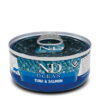 N&D Cat Ocean Tuna&Salmon Adult – консерва без зърнени култури за котки в зряла възраст, с туна и сьомга,  70 гр.
