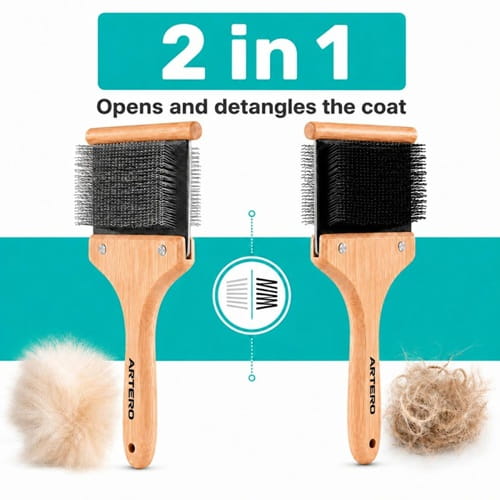 Artero Bella Double Flexible Slicker - Четка с двойна гъвкава глава Artero Bella Double Flexible Slicker - Четка с двойна гъвкава глава